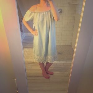 3/$20 Trendy light blue off the shoulder dress